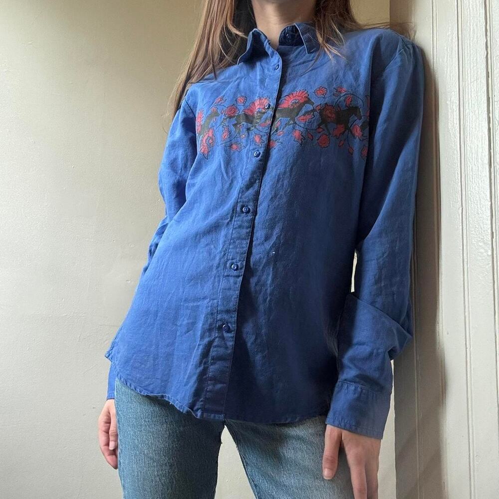 Vintage Wrangler Blues Button Down - image 1